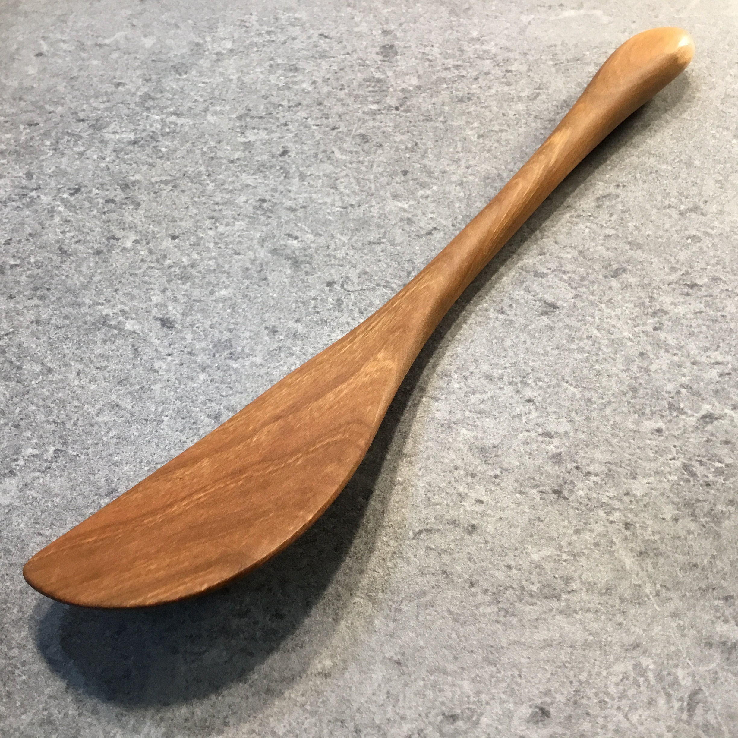 12” Spoon and Spatula Combination Stirring Cooking Hand Carved Spoonula Handmade Wooden Hanging Corner Spoon Made in the USA with Pennsylvania Black Cherry Wood and Serving Spoons 